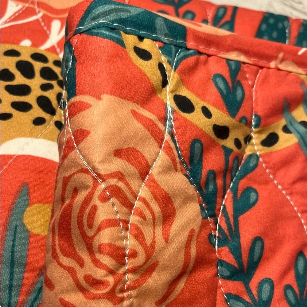 Juicy Couture Tropical Cheetah Print quilted pillow shams set of 2